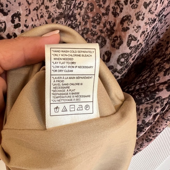 BB Dakota Walk This Way Ruched Mini Dress Animal Print Long Sleeve Size L NWT - Picture 6 of 11